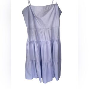 Gap Women’s 66% Cotton Lt Blu Spaghetti Straps Tiered Sun Dress Sundress 8 Midi